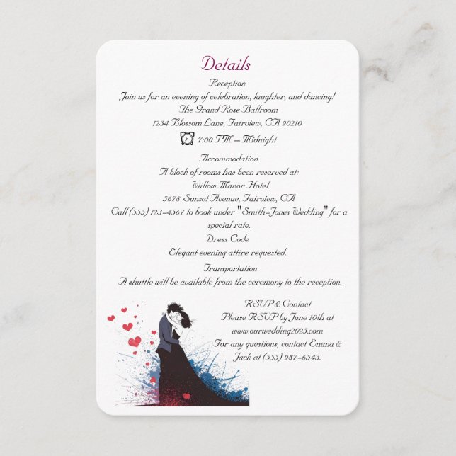 Cartão De Informações La Dolce Vita French Inspiration Classic 1940s (Frente)