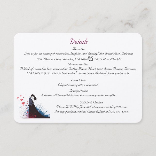 Cartão De Informações La Dolce Vita French Inspiration Classic 1940s (Frente)