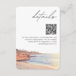 Cartão De Informações La Jolla Wedding Modern Details QR Code