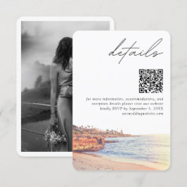 Cartão De Informações La Jolla Wedding Modern Details QR Code