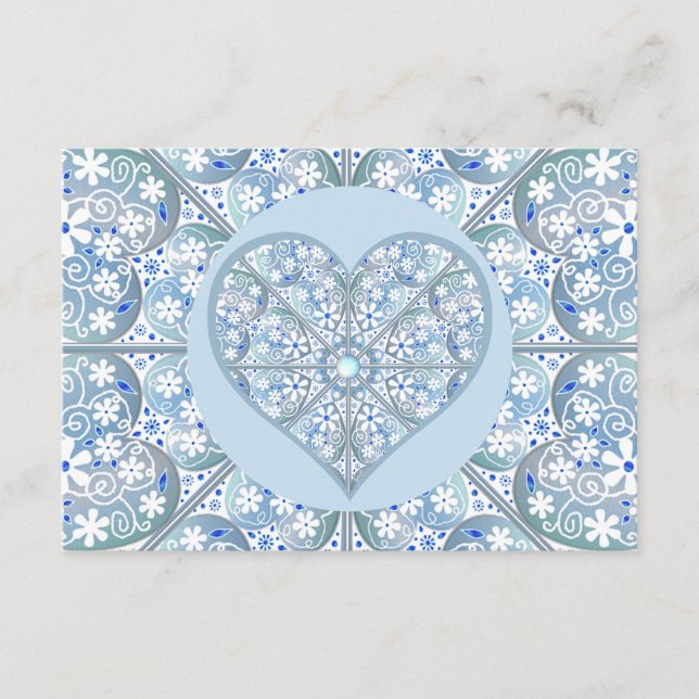 Cartão De Informações Lace cerâmico Azul claro (Frente)