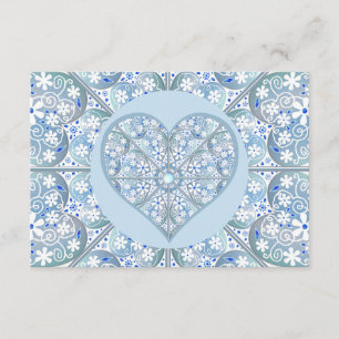 Cartão De Informações Lace cerâmico Azul claro