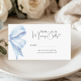 Cartão De Informações Laço Azul Empoeirado Quão Grande É a Barriga da Ma