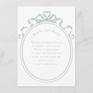 Cartão De Informações Laço de Fita Antiga Moldura Vitoriana Livros para 