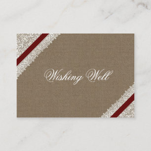 Cartão De Informações Laço vermelho e serapilheira do FALSO que desejam