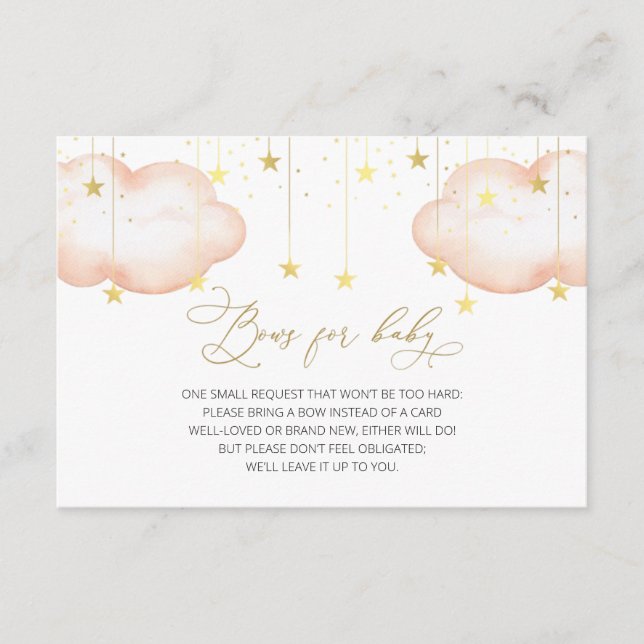 Cartão De Informações Laços para Inserir para Bebê, Twinkle Twinkle Litt (Frente)