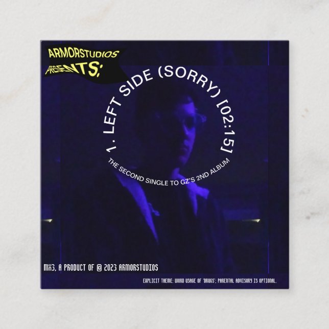 Cartão De Informações LADO ESQUERDO (DESCULPE) [edição especial] (Frente)