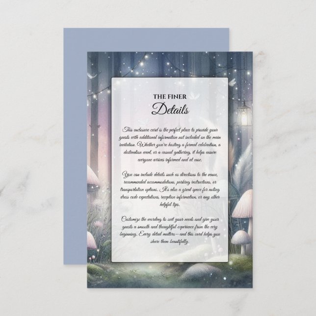 Cartão De Informações Lanternlight Sonha Floresta Encantada (Frente/Verso)