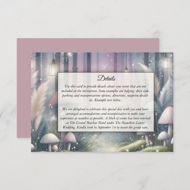 Cartão De Informações Lanternlight Sonha Floresta Encantada (Frente/Verso)