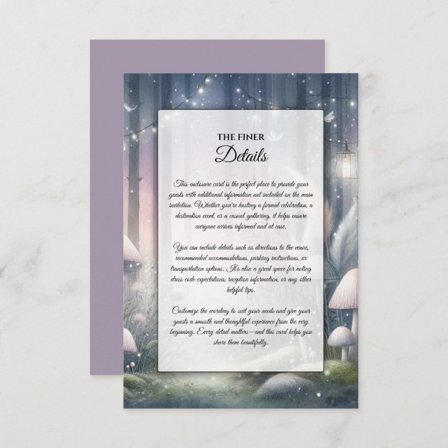 Cartão De Informações Lanternlight Sonha Floresta Encantada (Frente/Verso)