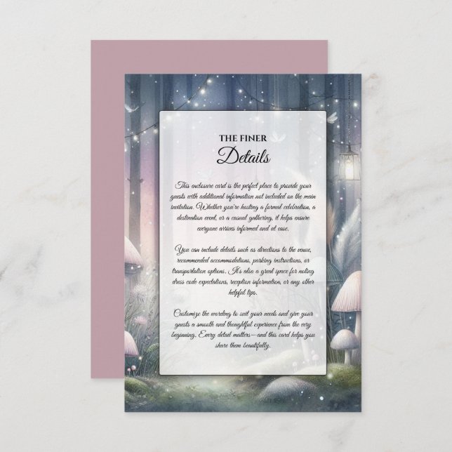 Cartão De Informações Lanternlight Sonha Floresta Encantada (Frente/Verso)