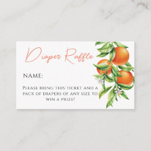 Cartão De Informações Laranja Citrus Cutie no Caminho da Fralda Raffle C