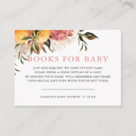 Cartão De Informações Laranja Citrus Floral Botânica | Solicitação de Li