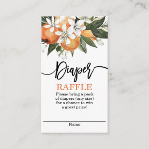 Cartão De Informações Laranja Cuties Fralda Raffle