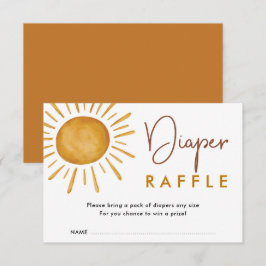 Cartão De Informações Laranja Queimada Boho Fralda Sunshine Raffle