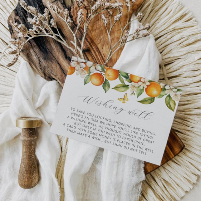 Cartão De Informações Laranjas Citrus Summer Wishing Chá de fraldas (Criador carregado)