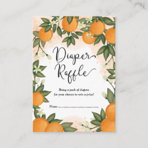 Cartão De Informações Laranjas Doces Citrus Verde Bebê Fralda Sorteio