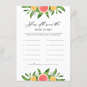 Cartão De Informações Laranjas e Toranjas Quantos Anos Tinha a Futura Ma