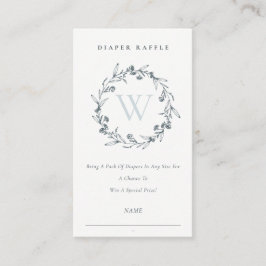 Cartão De Informações Laurel Wreath Monograma Fralda Raffle Chá de frald