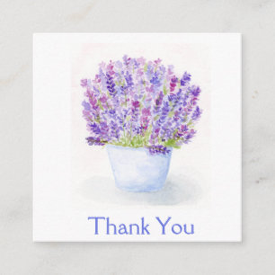 Cartão De Informações Lavanda de aquarela pintada manualmente, OBRIGADA