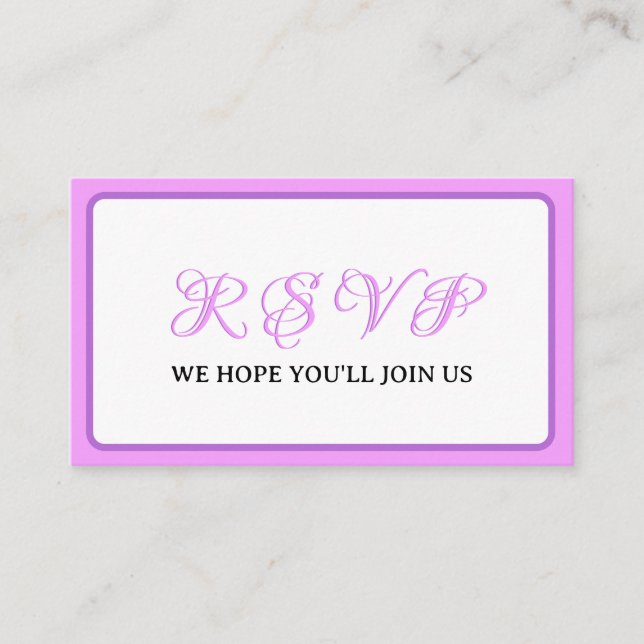 Cartão De Informações Lavanda de final de semana de golfe antes do casam (Frente)