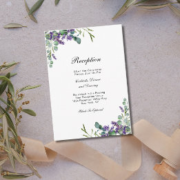 Cartão De Informações Lavanda Eucalytus Floral Recepção de casamento
