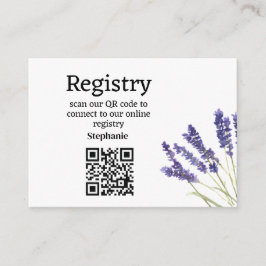 Cartão De Informações Lavanda Floral Chá de panela Registry Enclosure