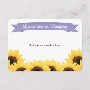 CARTÃO DE INFORMAÇÕES LAVANDA INSERIR ENCLOSURE RUSTIC SUNFLOWER