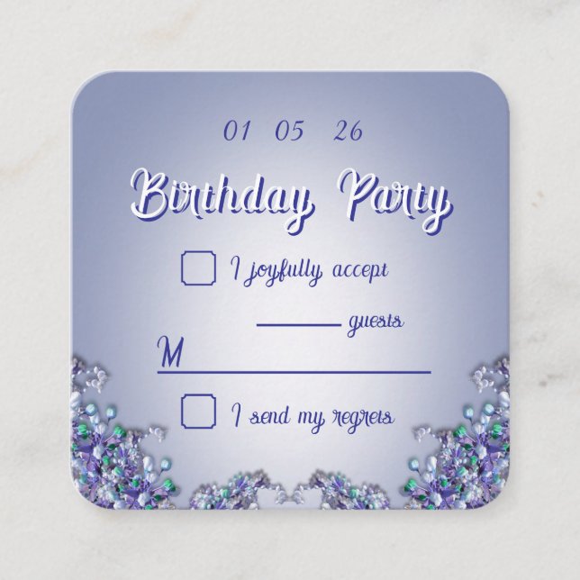 Cartão De Informações Lavender Blue Spring Florals Enclosure Card (Frente)