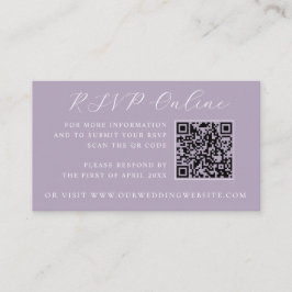 Cartão De Informações Lavender Castle QR Code Wedding Website RSVP 