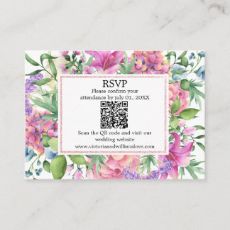 Cartão De Informações Lavender Garden Romantic Watercolor Floral Respons