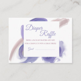 Cartão De Informações Lavender Watercolor Diaper Raffle Insert