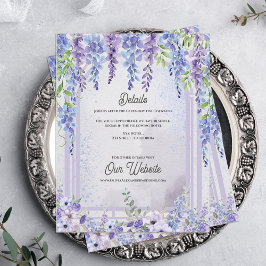 Cartão De Informações Lavender Wisteria Floral Arch Wedding Details