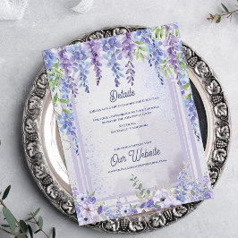 Cartão De Informações Lavender Wisteria Floral Arch Wedding Details