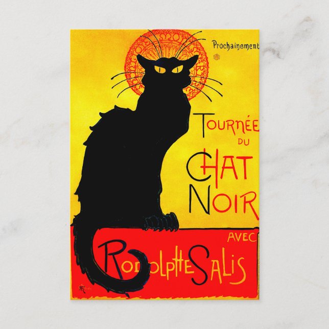 Cartão De Informações Le Chat Noir Vintage (Frente)