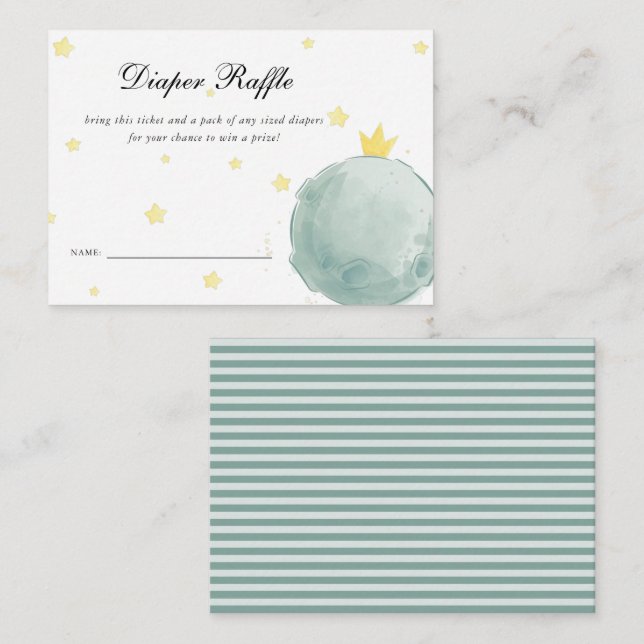 Cartão De Informações Le Petit Prince Chá de fraldas | Fralda Raffle (Frente/Verso)