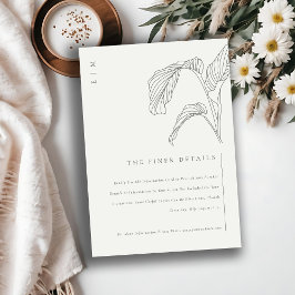 Cartão De Informações Leafy Palm Sketch Black White