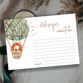 Cartão De Informações Leão de balão de ar quente para Mãe