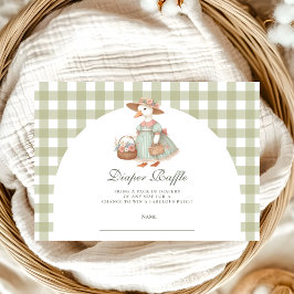 Cartão De Informações Leilão de Fraldas para Bebê Vintage Green Silly G