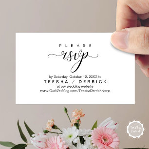 Cartão De Informações Lembrete do Site de Casamento RSVP, Moderno e Sofi
