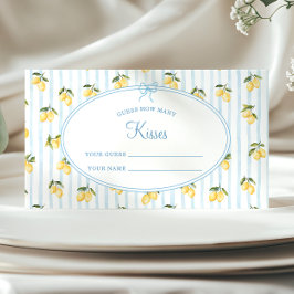 Cartão De Informações Lemon Blue Italiane Adivinha Quantos Beijos