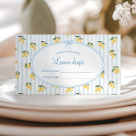 Cartão De Informações Lemon Blue Italiano Adivinha quantas gotas de limã