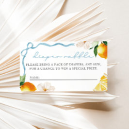 Cartão De Informações Lemon & Bows Baby Shower Diaper Raffle Entry