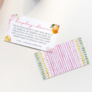 Cartão De Informações Lemon & Bows Exposição de Meninas no Chuveiro Sem