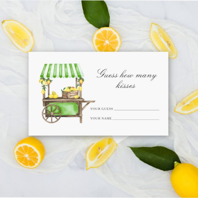 Cartão De Informações Lemon citrus - guess how many kisses bridal game (Criador carregado)