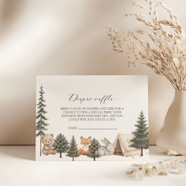 Cartão De Informações Let the adventure begin baby shower diaper raffle (let adventure begin baby shower diaper raffle woodland baby shower diaper raffle ticket)