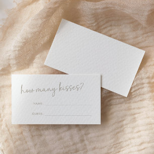 Cartão De Informações Letra Mínima Taupe & White - Quantos Jogo de Beijo