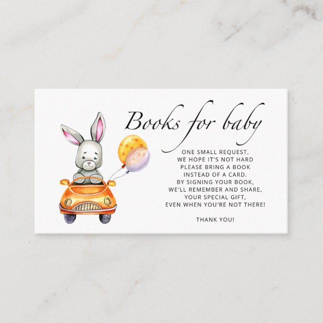 Cartão De Informações Letras de coelhinhos de bebê com aquarela (Frente)