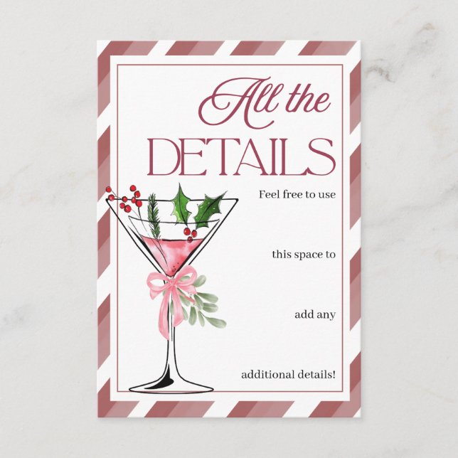 Cartão De Informações Let's Jingle and Mingle Holiday Party Details (Frente)