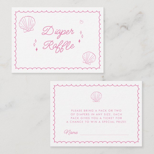 Cartão De Informações Leve Em Breve A Mão Desenhada Fralda Chá de fralda (Frente/Verso)